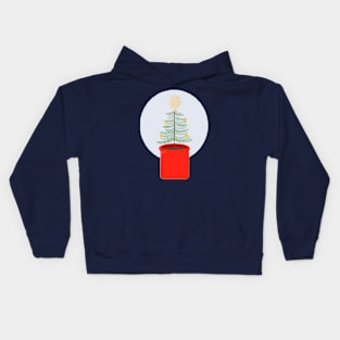 Cute little Christmas tree in a pot Kids Hoodie